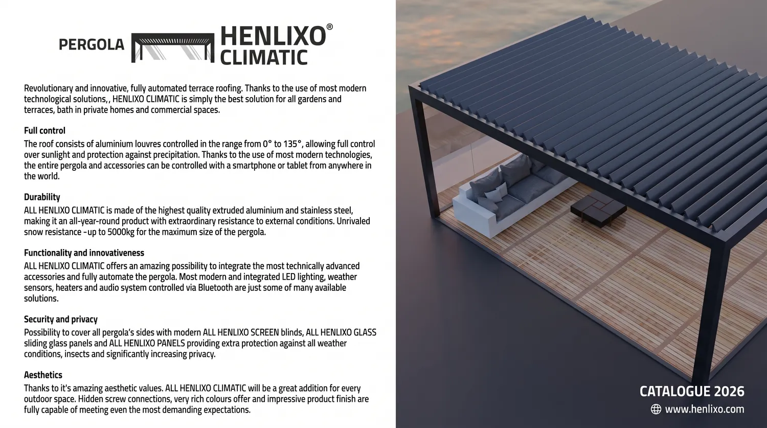 HENLIXO aluminum pergola product manufacturing capability