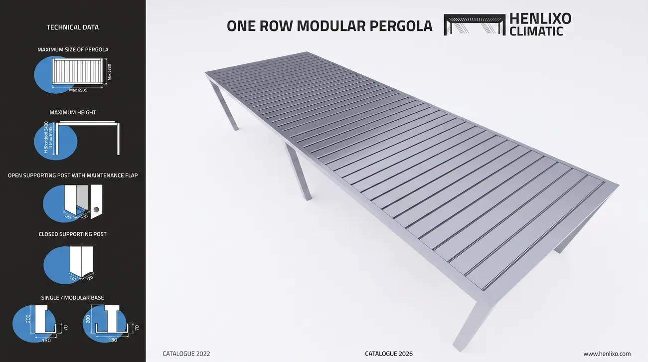 Modular sliding pergola layout